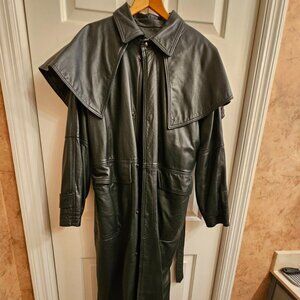 Vintage custom women's leather duster coat